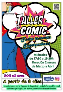 Valdemorillo, a punto de estrenar  una novedad más para sus niños y jóvenes,  el taller de cómic para mayores de 8 años