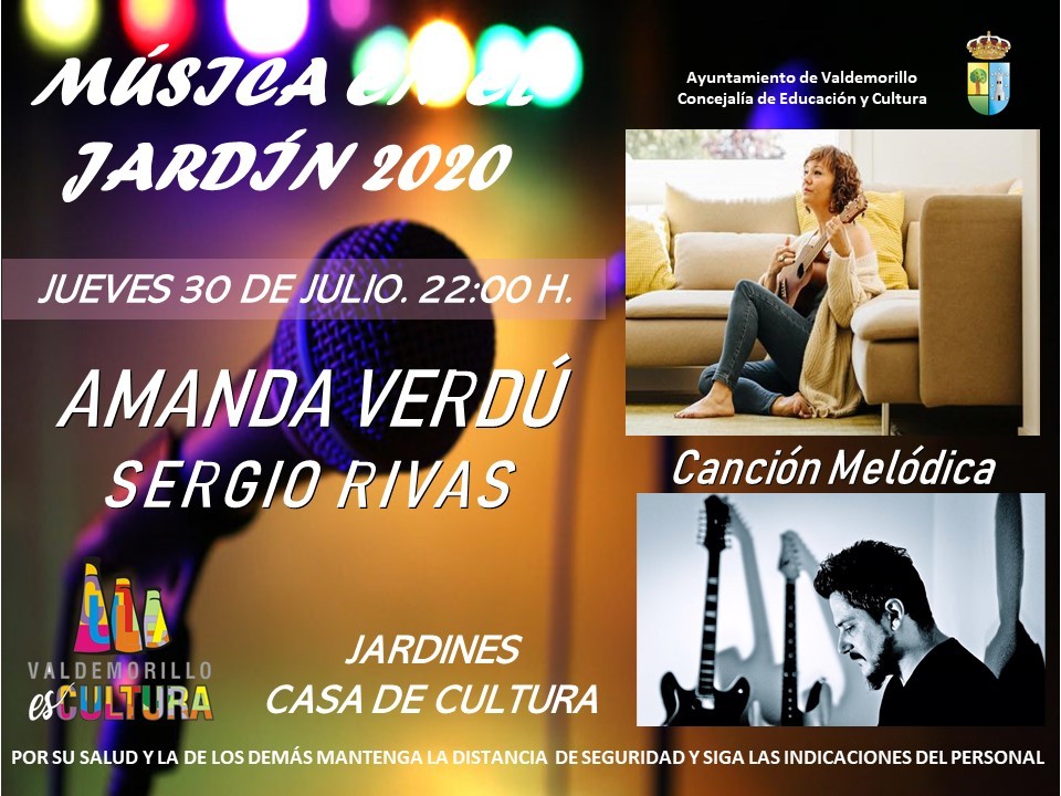 ‘De Madrid al cielo’, este jueves 30 de julio  en la voz de Amanda Verdú y los acordes de la guitarra de Sergio Rivas. Fusión de estilos para el concierto que le pone acento ‘castizo’ a la Música en el Jardín