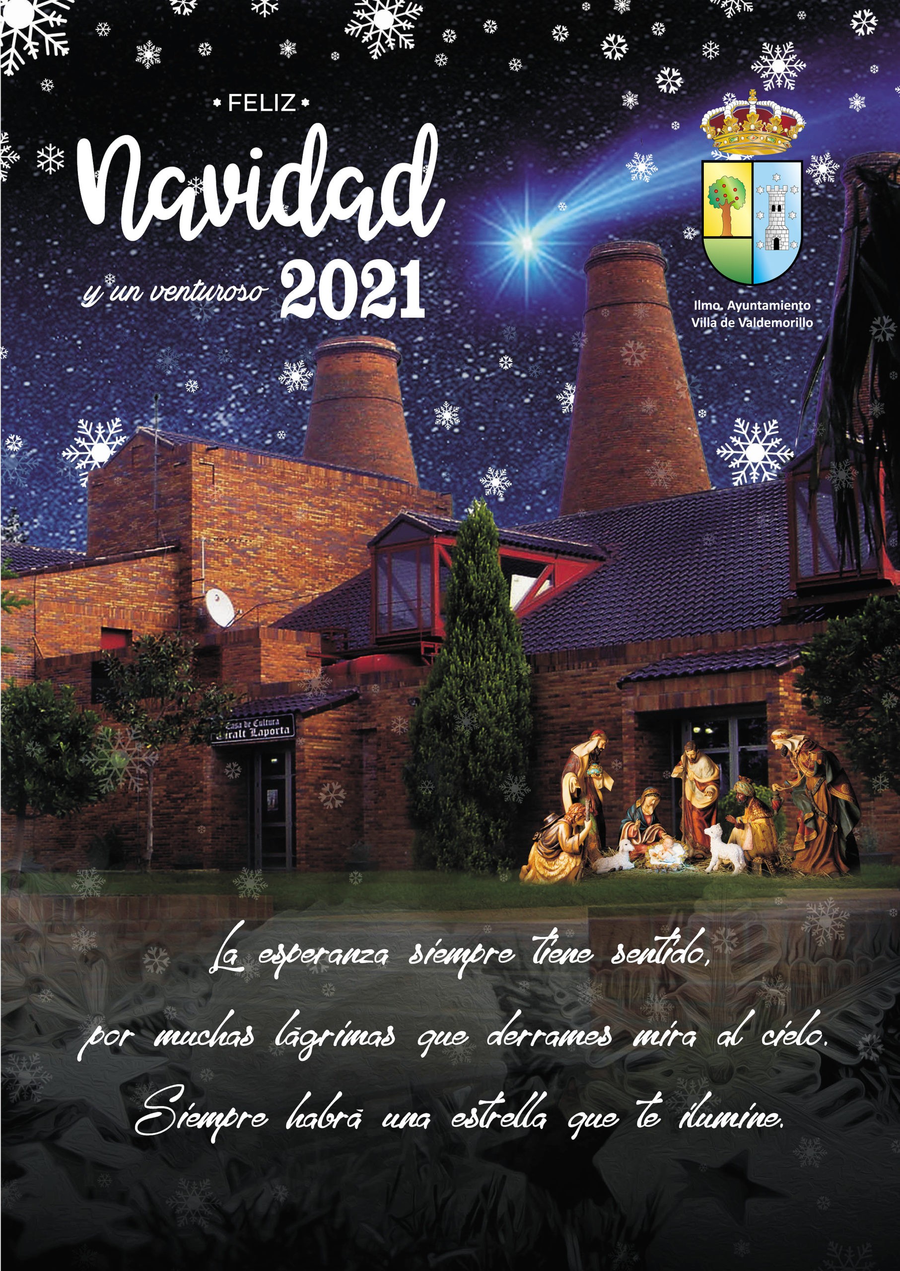 Valdemorillo felicita a sus vecinos  con otra creativa ilustración de Rafael Garcinuño,  ganador un año más del concurso que premia la mejor estampa navideña a nivel local