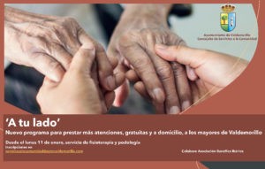 Nuevo servicio gratuito y a domicilio  para ofrecer sesiones de fisioterapia y podología a los mayores de 65 en Valdemorillo