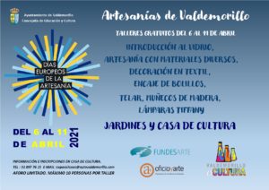 Del 6 al 11 de abril Valdemorillo invita a descubrir  el buen hacer de sus artesanos  con los talleres gratuitos y demostraciones que llenarán de creatividad la Giralt Laporta y sus jardines