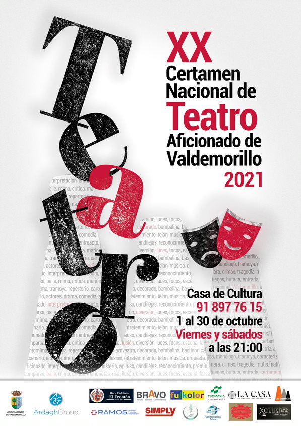 El Certamen de Teatro Aficionado de Valdemorillo, una de las citas nacionales más importantes para hacer visible y respaldar la labor de las compañías amateur, celebra este octubre sus 20 años de historia