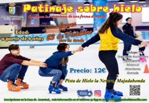 Valdemorillo anima a sus jóvenes a comenzar sus vacaciones de forma divertida reservando el 23 de diciembre para disfrutar del patinaje sobre hielo