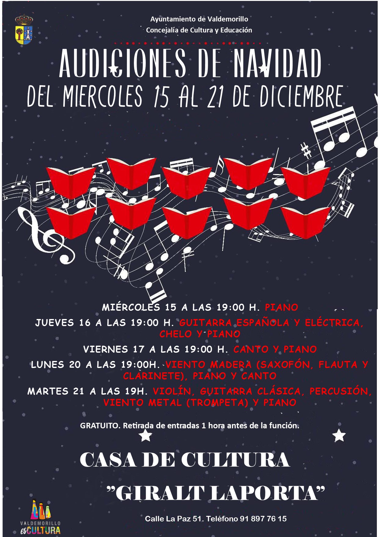 Las audiciones de música a cargo de los alumnos de la EMMDEA ponen desde este 15 de diciembre los primeros acordes a la programación especial de Navidad
