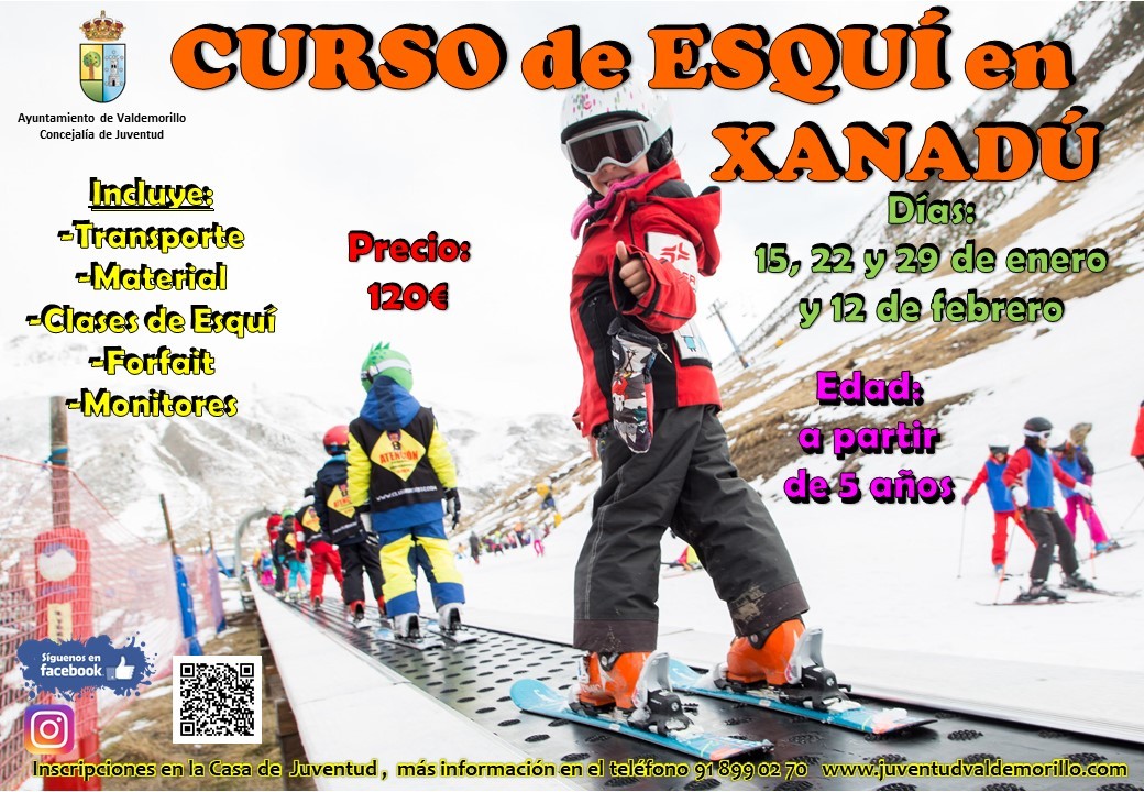 Nuevo curso de esquí en Xanadú subvencionado por el Ayuntamiento para facilitar la participación