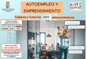 Fuerte impulso al autoempleo y el emprendimiento  en Valdemorillo con talleres y tutorías semanales  a partir del 8 de febrero que se verán reforzados por otro nuevo recurso más, la web www.valdemorilloemprende.com