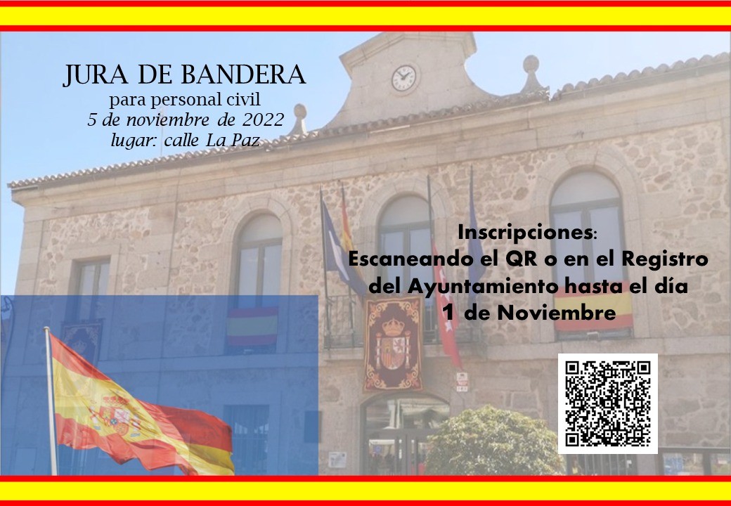El 5 de noviembre, primera Jura de Bandera para personal civil en Valdemorillo