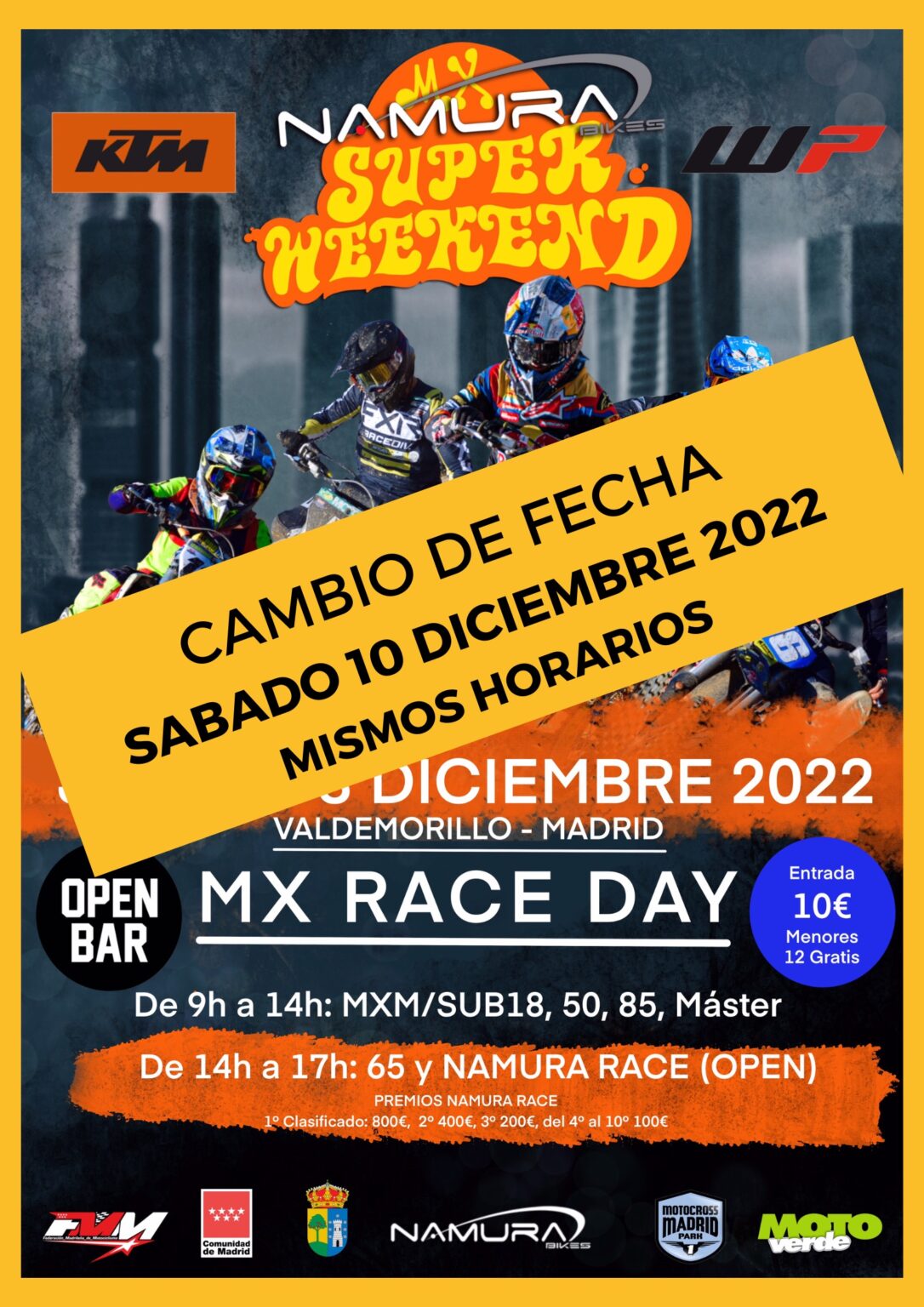 Este 10 de diciembre,  vibrante y competitiva jornada de motocross con carrera a nivel nacional y puntuable para el Campeonato de Madrid