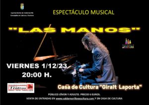 ‘Las manos’, espectáculo musical a interpretar por Jorge Bedoya este 1 de diciembre en el Auditorio