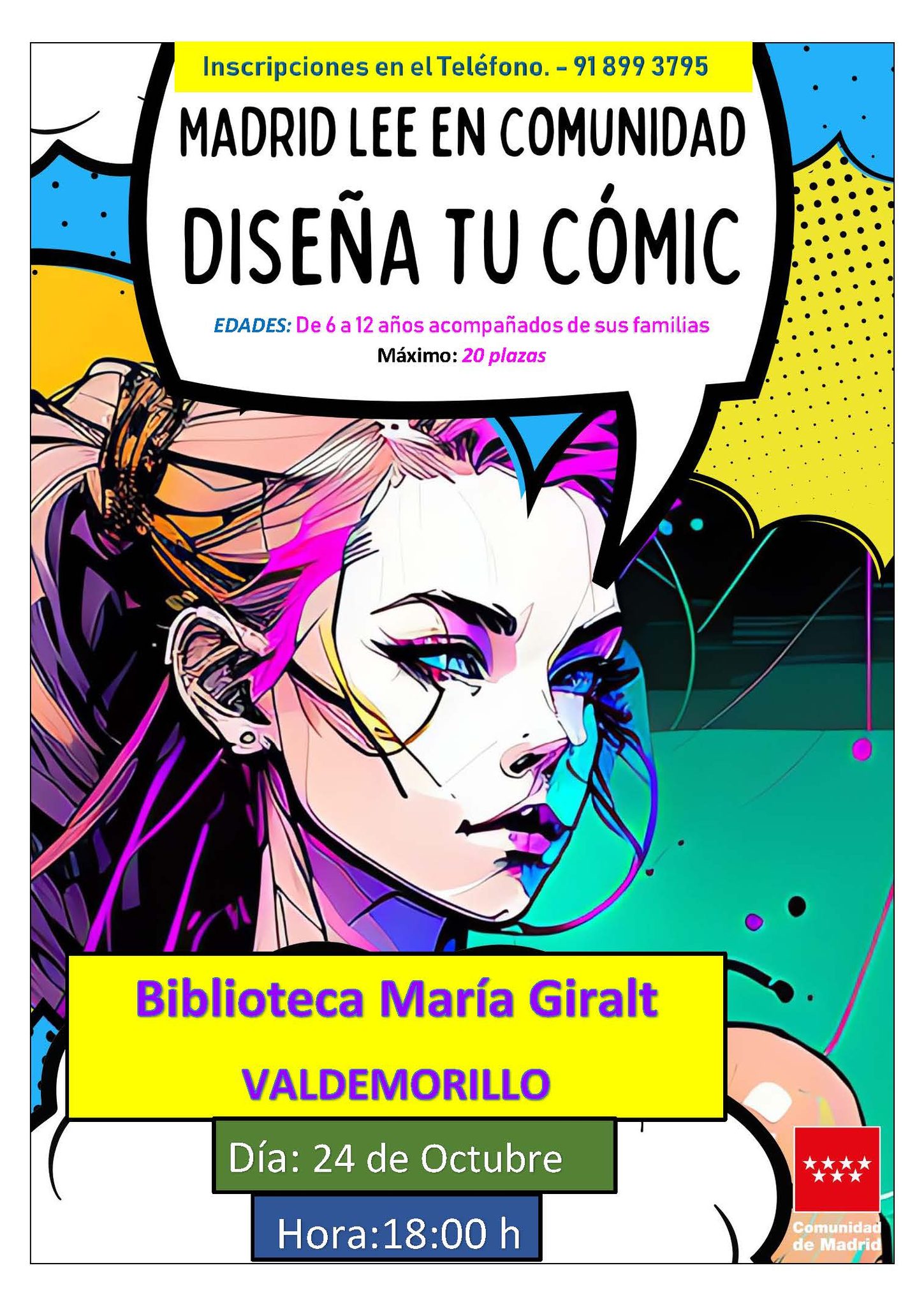 En este momento estás viendo Valdemorillo celebra el Día de las Bibliotecas con un taller de cómic en el marco de la 4ª edición de Madrid Lee en Comunidad
