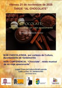 Lee más sobre el artículo Tarde “al chocolate” este viernes en la Casa de Cultura