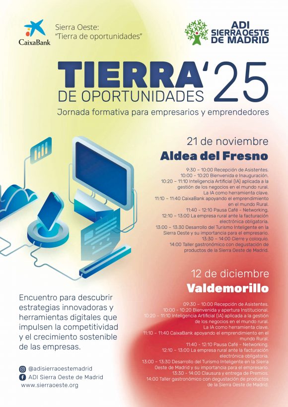 En este momento estás viendo El Ayuntamiento anima a empresarios y emprendedores a participar en las Jornadas Formativas Tierra de Oportunidades’25