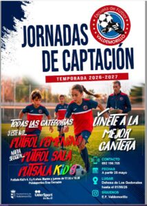 Lee más sobre el artículo La próxima semana la Escuela de Fútbol de Valdemorillo celebra sus jornadas de captación para la temporada 2026/2027