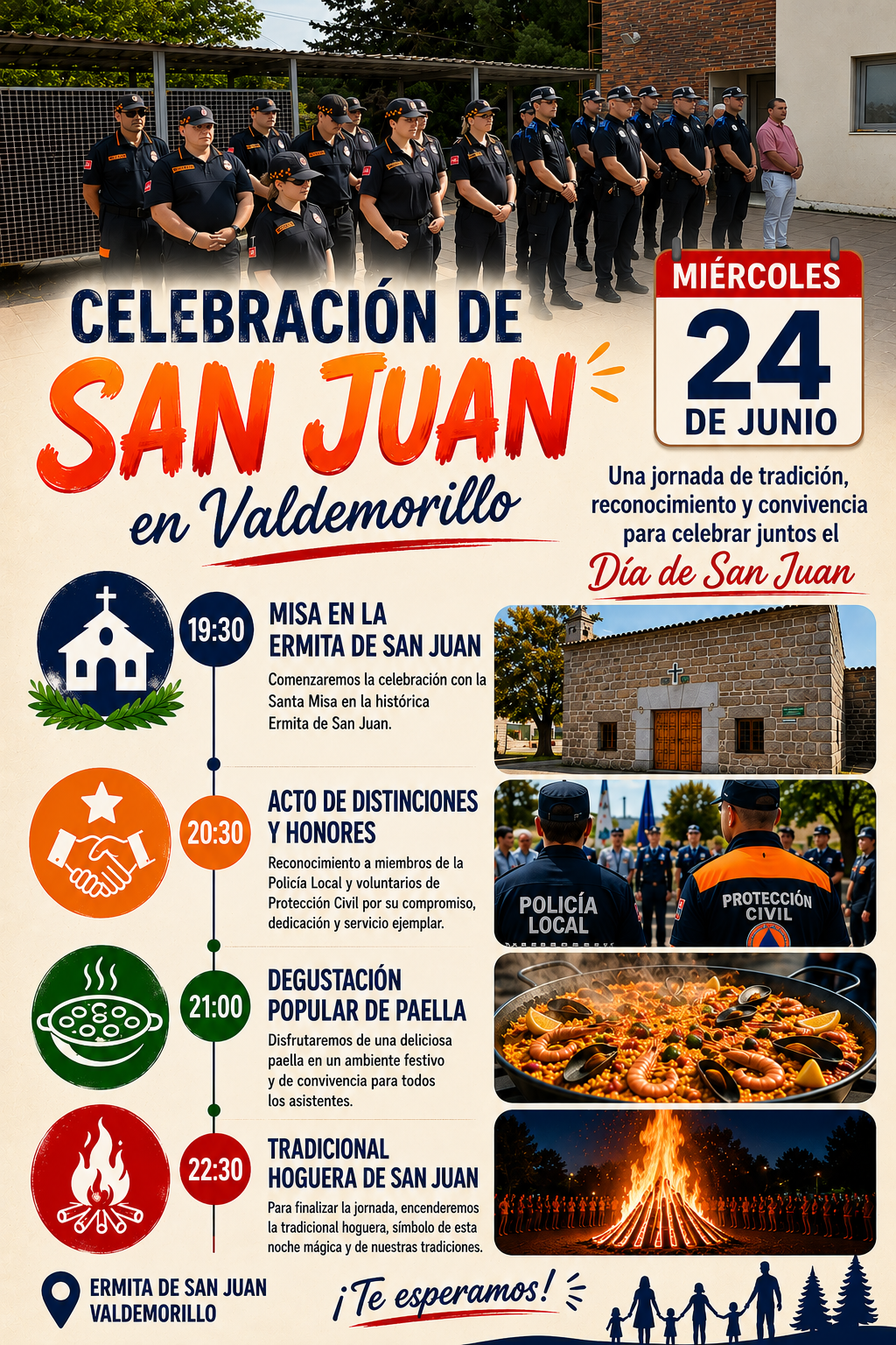 En este momento estás viendo El acto de entrega de honores y distinciones a efectivos  de Policía Local y Protección Civil  en plena celebración de San Juan suma este reconocimiento al gran ambiente festivo que aúna encuentro y tradición