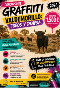 Lee más sobre el artículo Nuevo Concurso de Grafiti ‘Valdemorillo: Toros y dehesa’,  el ganador puede convertirse en el mural más grande del municipio