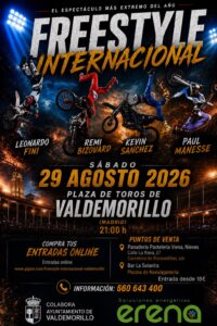 Lee más sobre el artículo Freestyle Internacional de Valdemorillo,  espectáculo extremo de Motocross (FMX) este 29 de agosto en la Plaza de Toros de La Candelaria
