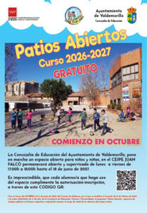 Lee más sobre el artículo El Ayuntamiento retoma desde el 1 de octubre  el programa ‘Patios Abiertos’ para facilitar la conciliación y un espacio donde jugar y divertirse después de clase