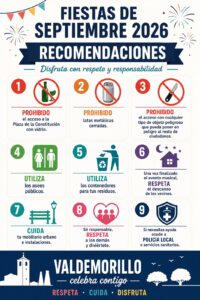 Lee más sobre el artículo El Ayuntamiento hace públicas las recomendaciones  para disfrutar al máximo de unas fiestas de septiembre seguras y sin incidentes
