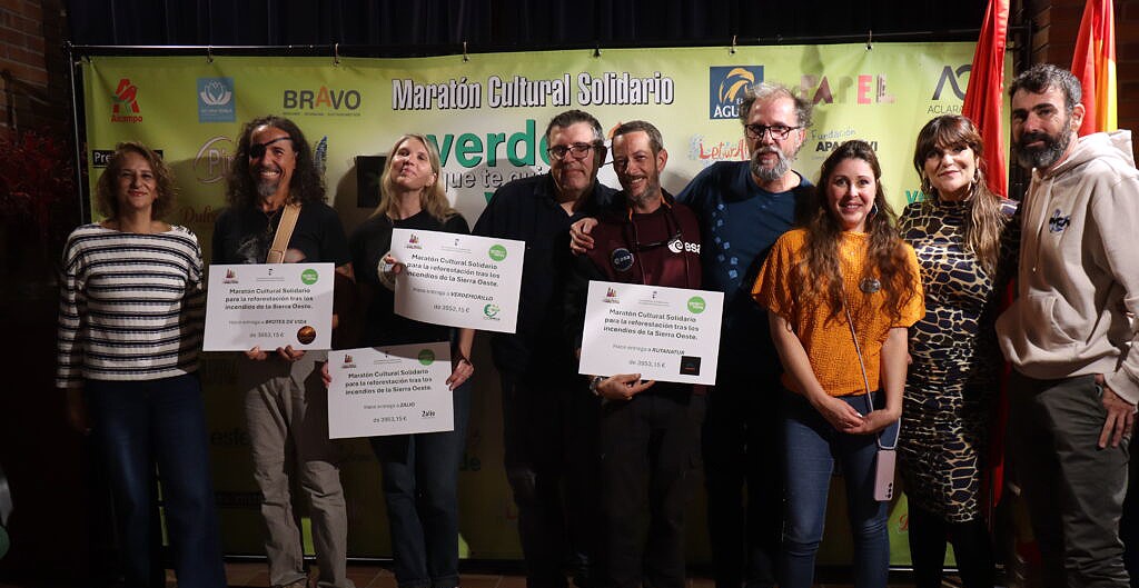 En este momento estás viendo Entregados los cerca de 16.000€ recaudados en el Maratón Cultural Solidario ‘Verde que te quiero Verde’ a los que se suman los 10.000€ entregados por el Ayuntamiento para la reforestación de la Sierra Oeste