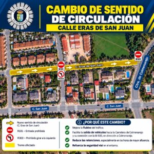 Lee más sobre el artículo Cambio de sentido de circulación en la calle Eras de San Juan